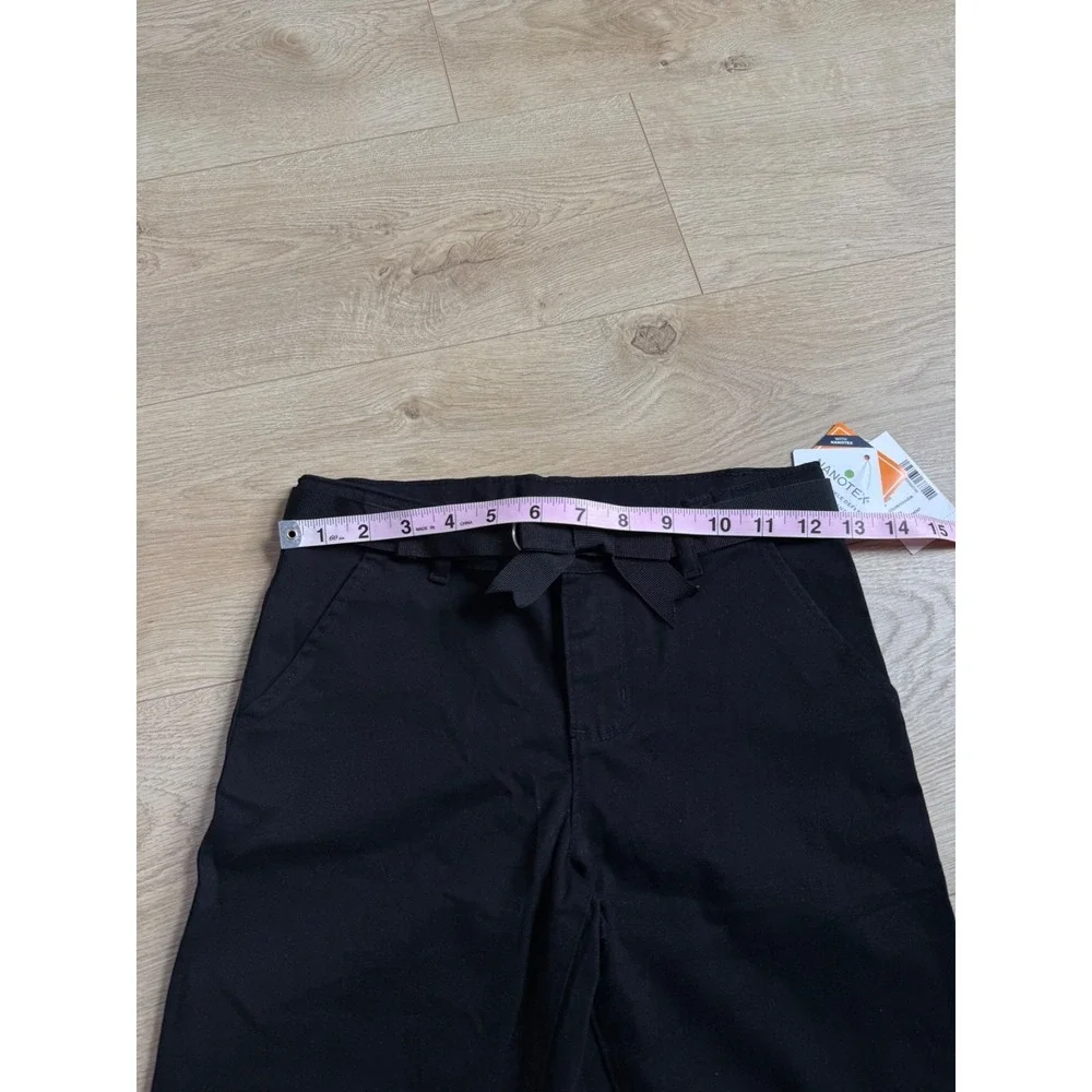 NWT Kid Girls Gymboree nanotex uniform black bow belted chino shorts size 8